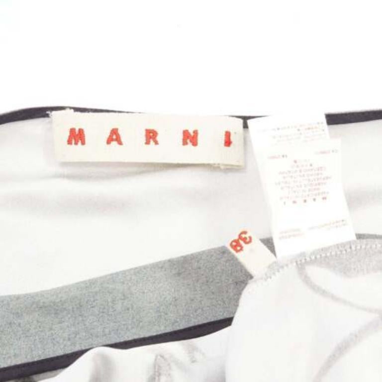 MARNI multicolour beige floral print back contrast dropped sleeve dress IT38 XS For Sale 3