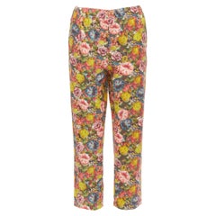 Used MARNI multicolour floral print elastic waist straight leg pants IT40 S