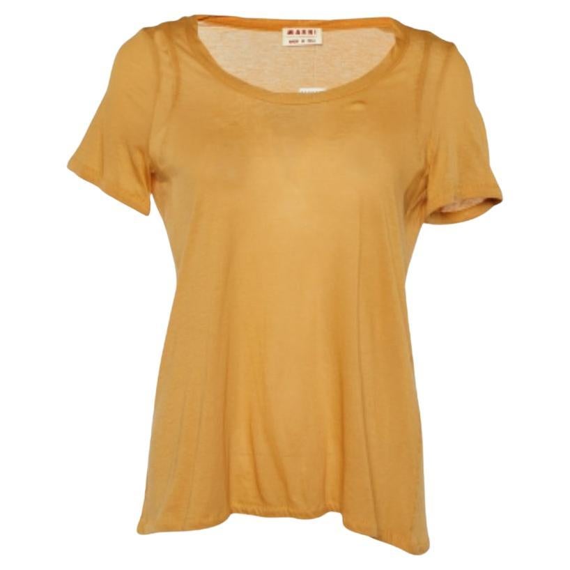 Marni Camiseta de punto de algodón amarillo mostaza M