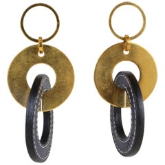 Marni Navy and Gold Statement Earrings