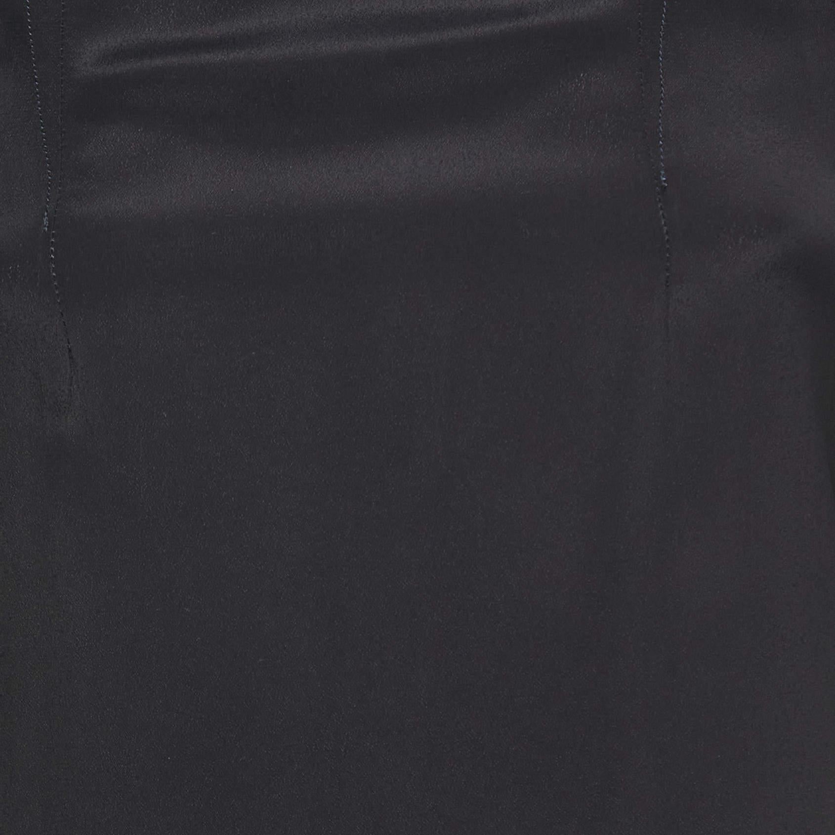 Marni Navy Blue & Black Chiffon Top S In Good Condition For Sale In Dubai, Al Qouz 2