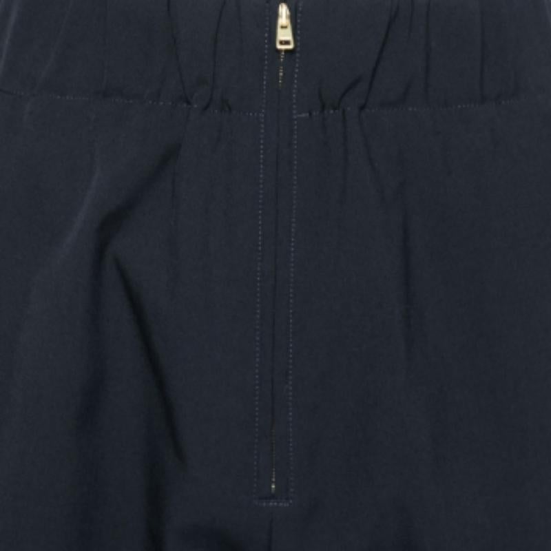 Black Marni Navy Blue Crepe Tapered Pants L For Sale