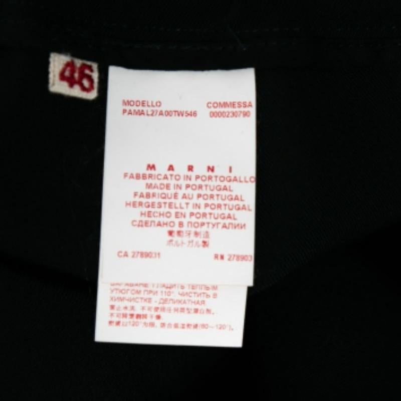 Women's Marni Navy Blue Crepe Tapered Pants L For Sale