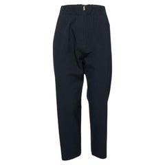 Marni Navy Blue Crepe Tapered Pants L