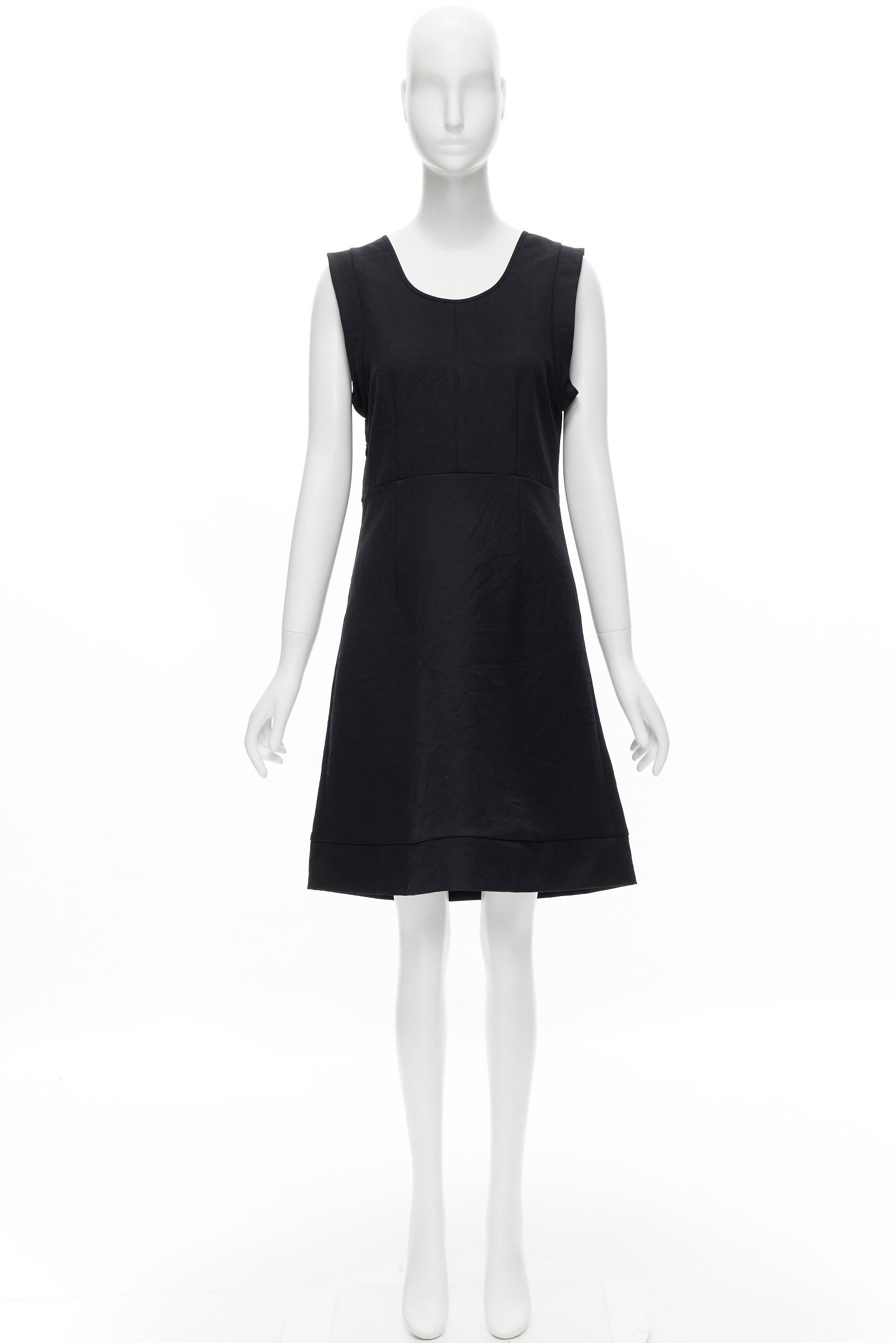 MARNI navy blue crinkled scoop neck boxy dress IT42 S For Sale 7
