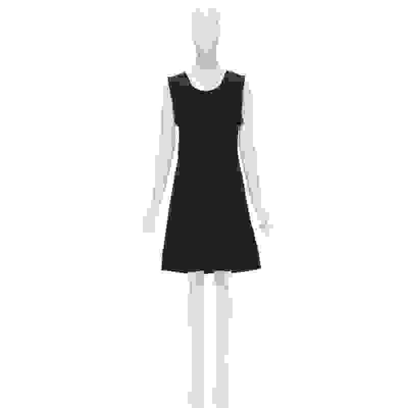 MARNI navy blue crinkled scoop neck boxy dress IT42 S For Sale 7
