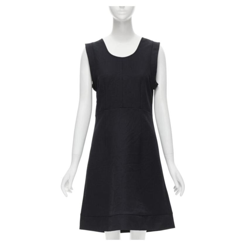 MARNI vestido azul marino arrugado cuello redondo IT42 S en venta