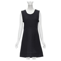 MARNI navy blue crinkled scoop neck boxy dress IT42 S