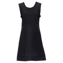 MARNI navy blue crinkled scoop neck boxy dress IT42 S