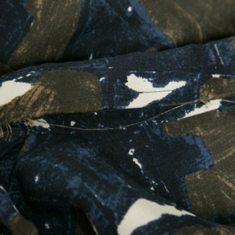 Black Marni Navy Blue & Green Printed Silk Tunic S