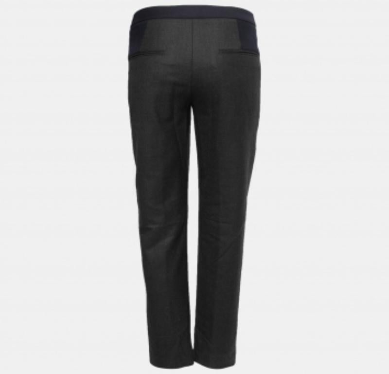 Marni Navy Blue & Grey Wool Tapered Leg Trousers M In Good Condition For Sale In Dubai, Al Qouz 2