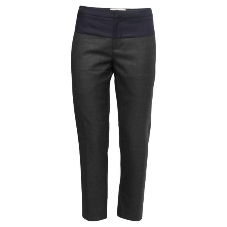 Marni Navy Blue & Grey Wool Tapered Leg Trousers M