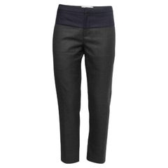 Marni Navy Blue & Grey Wool Tapered Leg Trousers M