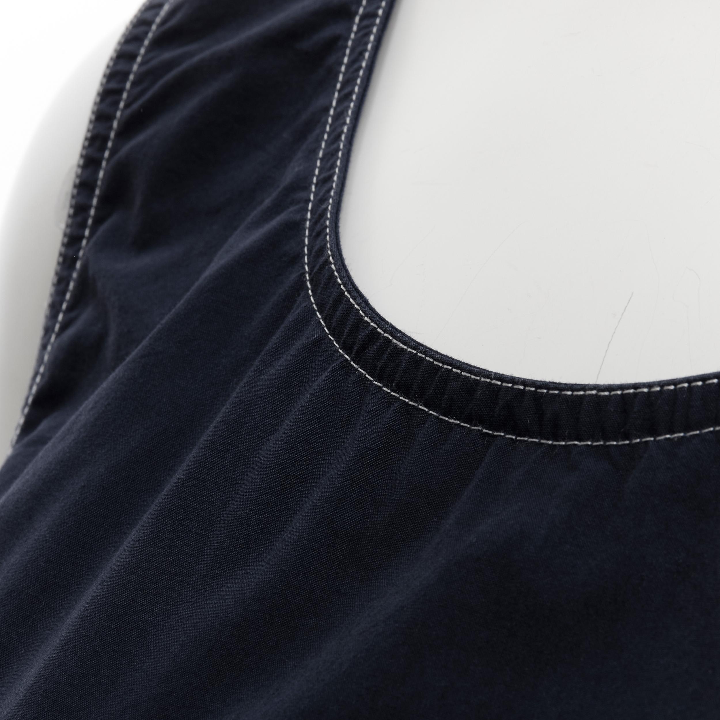 MARNI navy blue white overstitch pocket boxy sleeveless vest top IT44 M In Excellent Condition For Sale In Hong Kong, NT