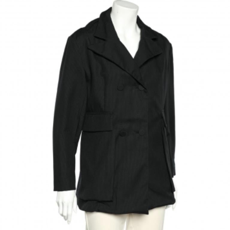Marni Chaqueta azul marino de lana y algodón con doble botonadura L en venta 2