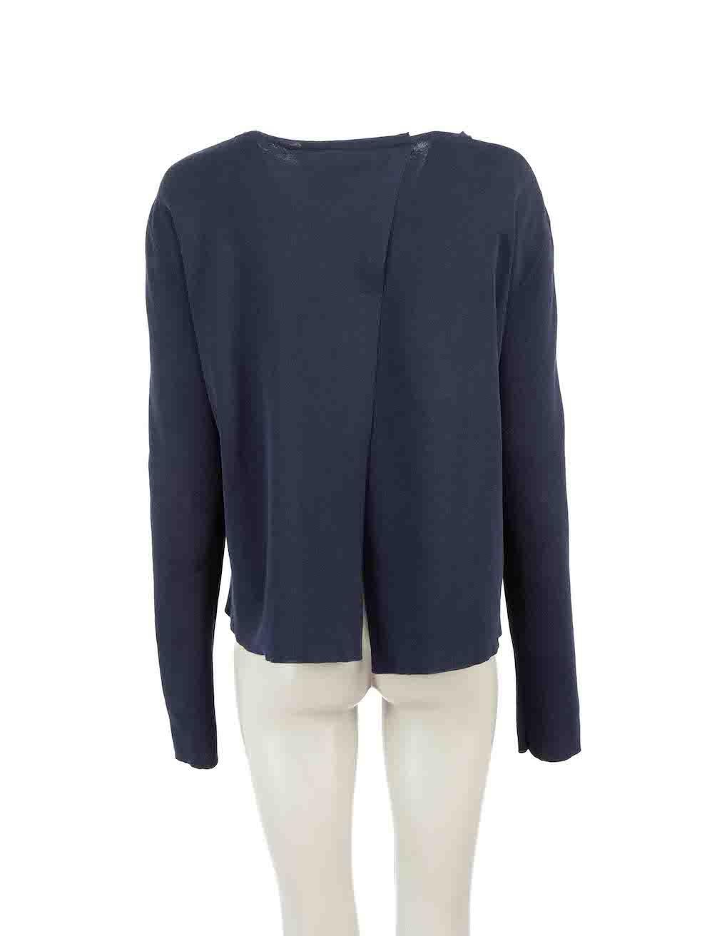 Marni Navy Button Detail Back Slit Jumper Size S In Excellent Condition For Sale In London, GB