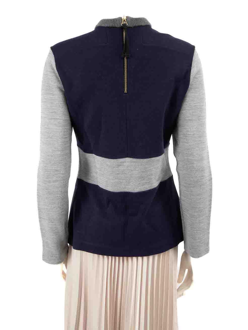 Marni Navy Contrast Panel Sweatshirt Size L In New Condition For Sale In London, GB