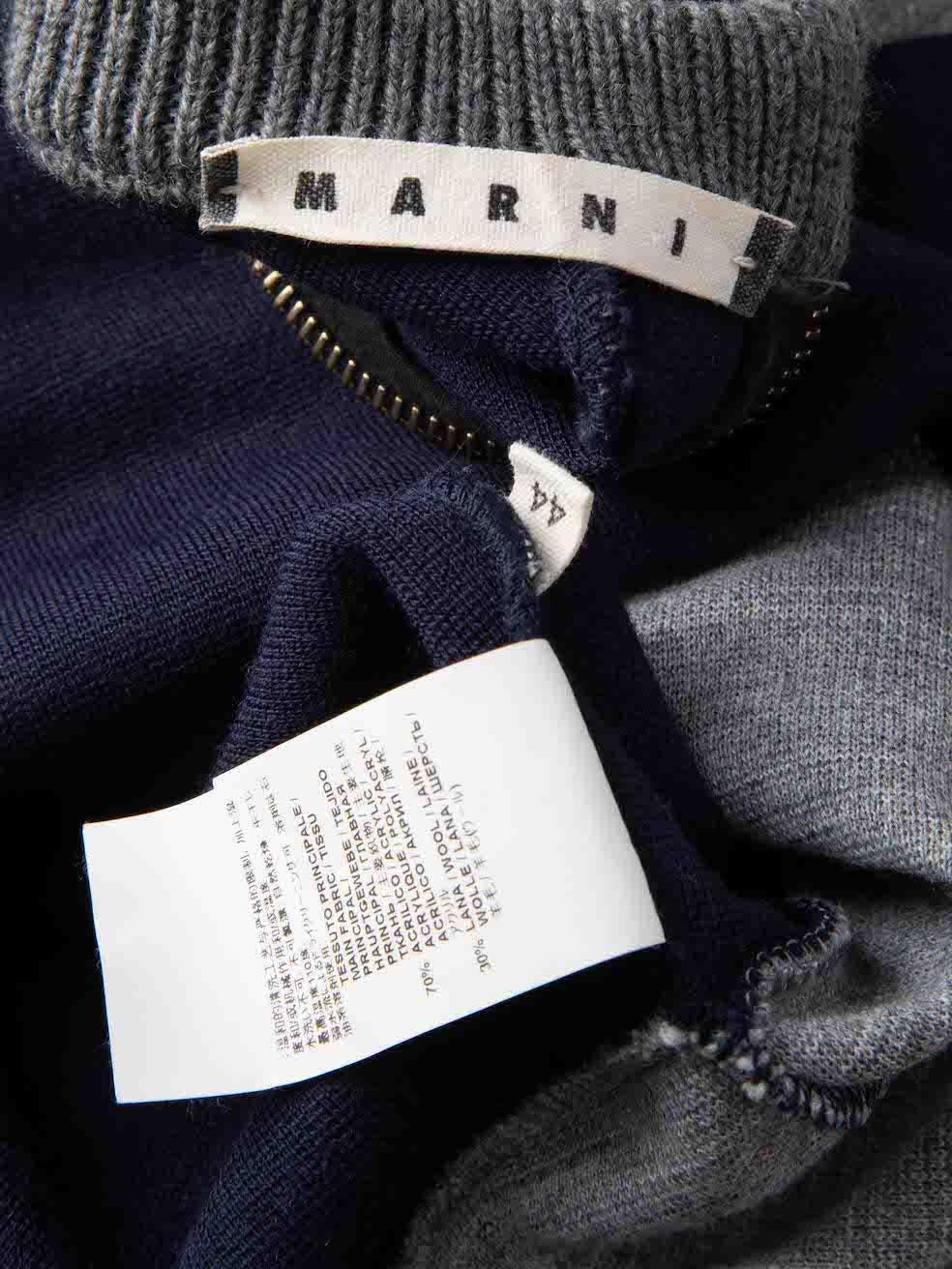 Women's Marni Navy Contrast Panel Sweatshirt Size L For Sale