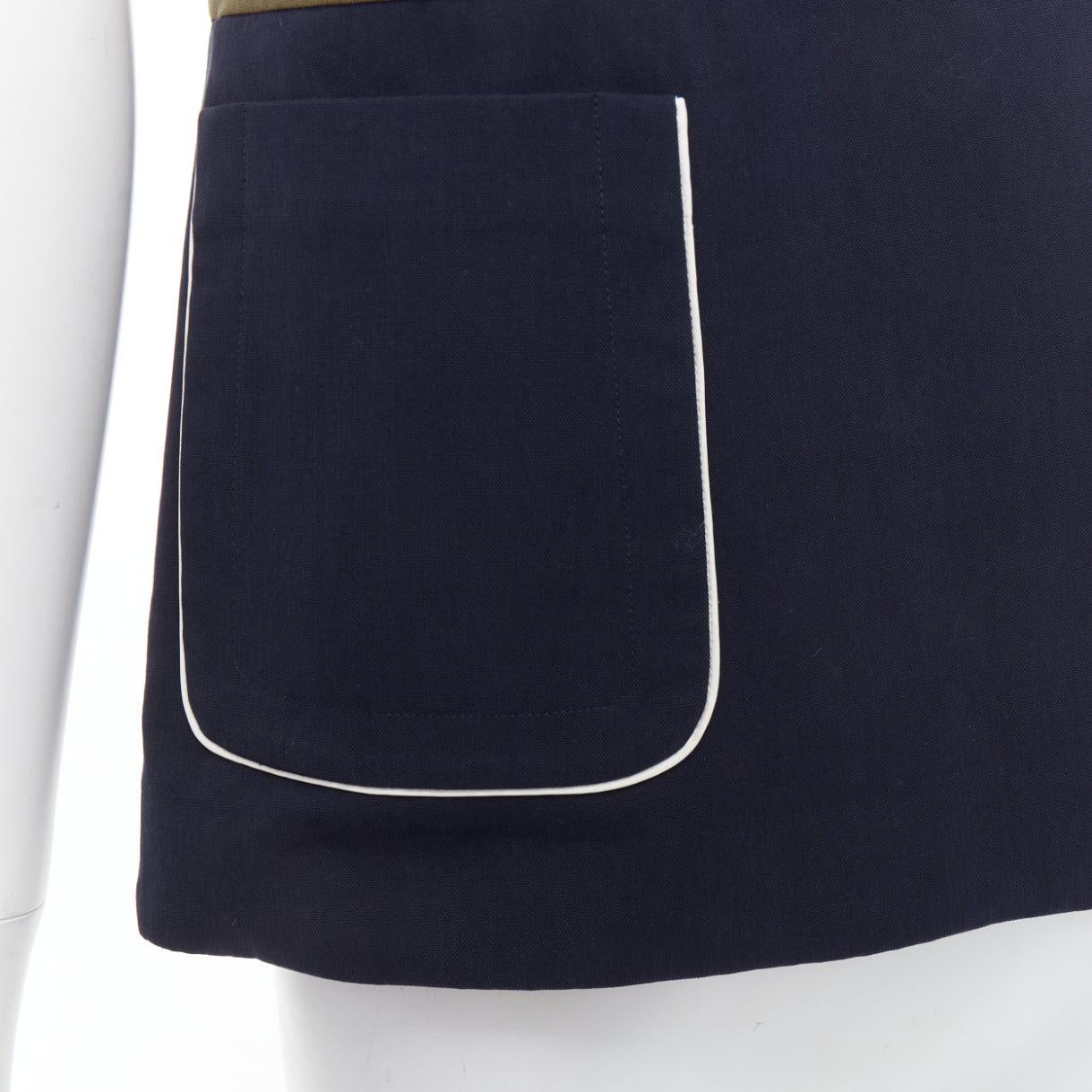 MARNI navy khaki cotton white trim dual pocket cropped top IT38 XS
Reference: MECG/A00083
Brand: Marni
Material: Cotton
Color: Navy, Khaki
Pattern: Solid
Closure: Slip On
Lining: Black Fabric
Extra Details: Khaki panel at back waist.
Made in:
