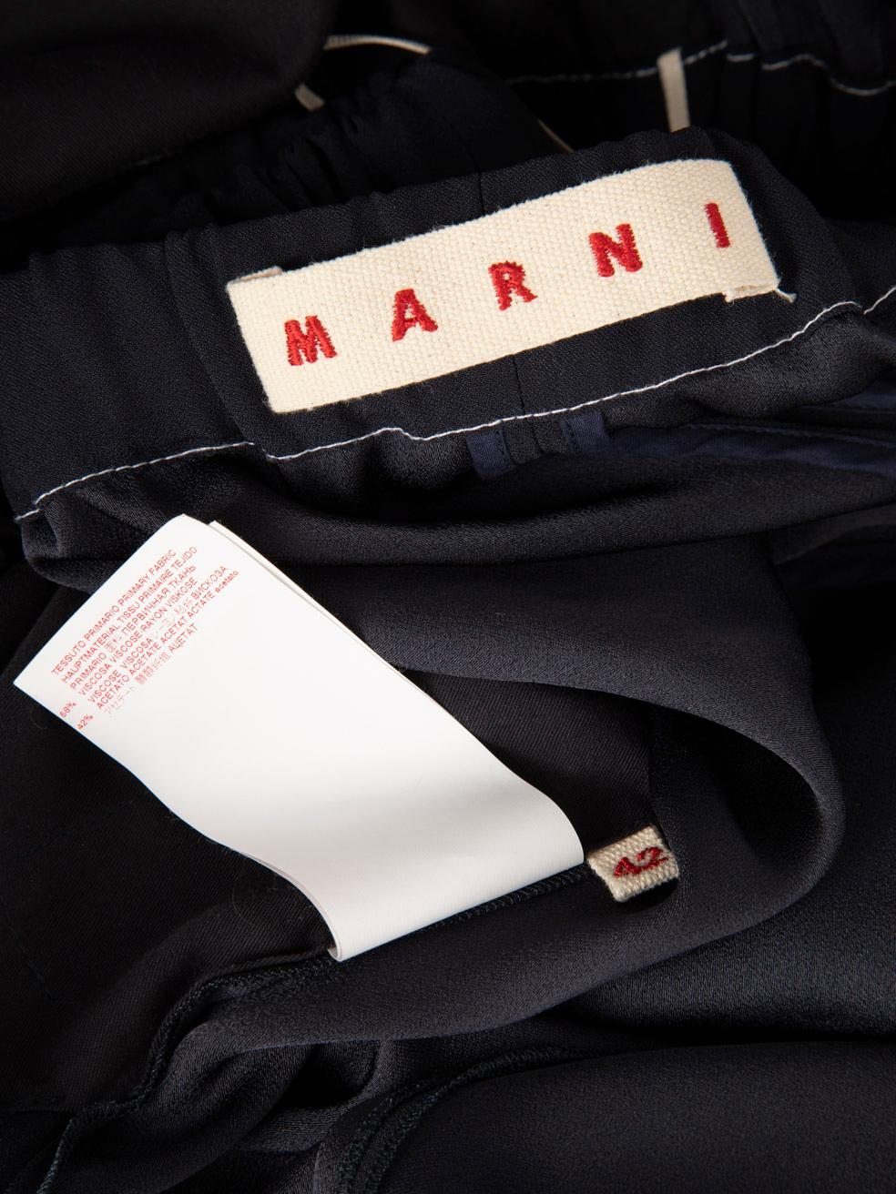 Marni Navy Tapered Elasticated Waistband Trousers Size M im Angebot 3