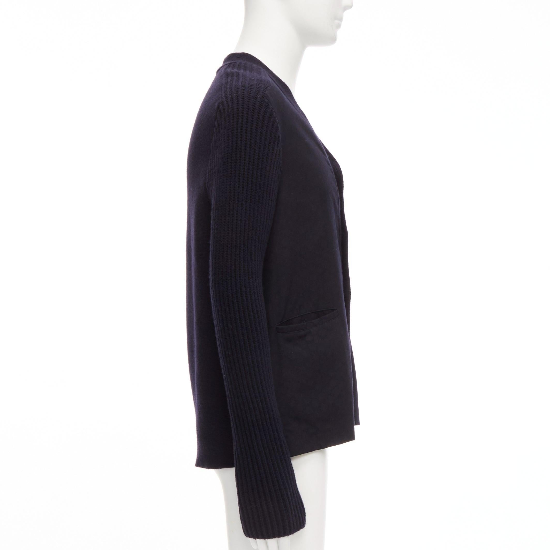 Men's MARNI navy virgin wool cashmere polka dot cardigan sweater IT48 M For Sale