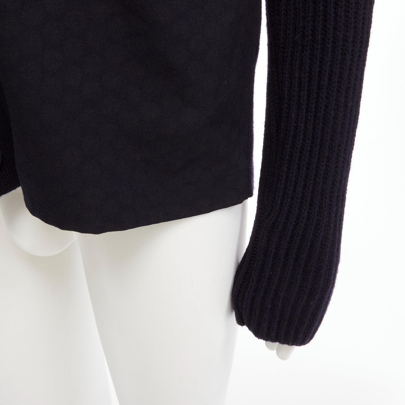 MARNI navy virgin wool cashmere polka dot cardigan sweater IT48 M For Sale 3
