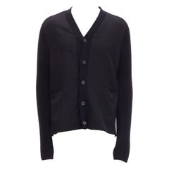 MARNI navy virgin wool cashmere polka dot cardigan sweater IT48 M