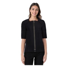 Marni Navy Wool Exposed Seam Short Sleeve Jacket Size L