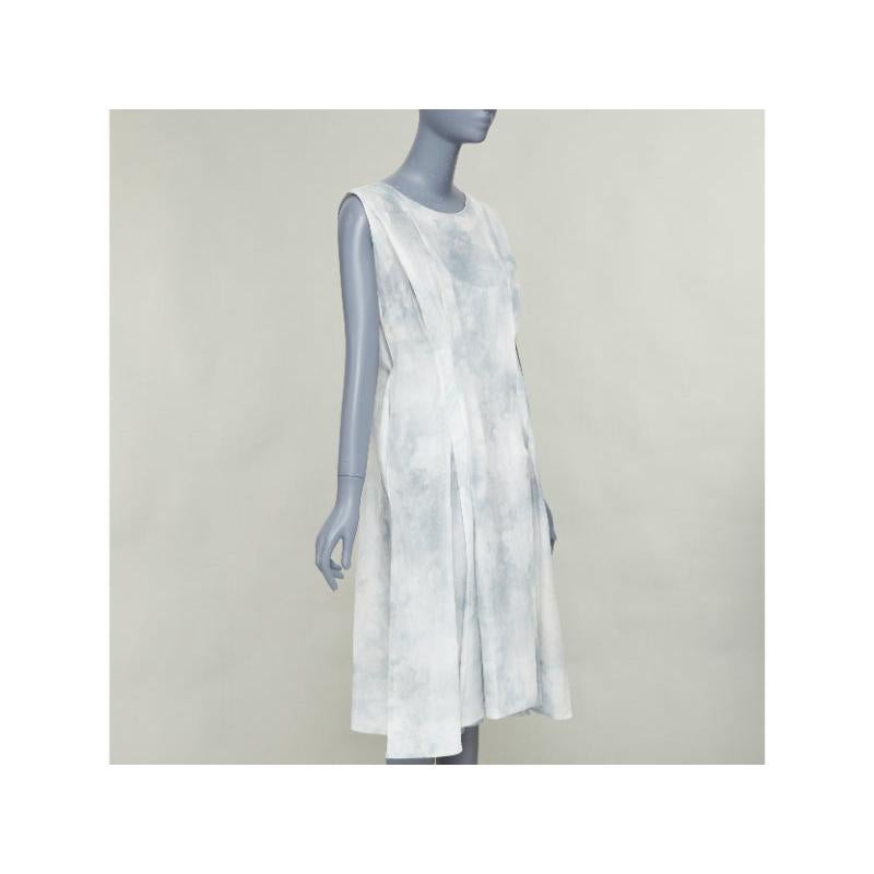 Grigio MARNI abito a strati in cotone tie dye bianco acciaio IT36 XXS in vendita