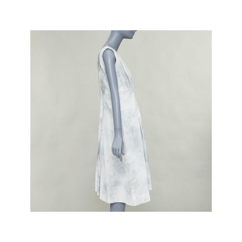 MARNI abito a strati in cotone tie dye bianco acciaio IT36 XXS In condizioni buone in vendita a Hong Kong, NT