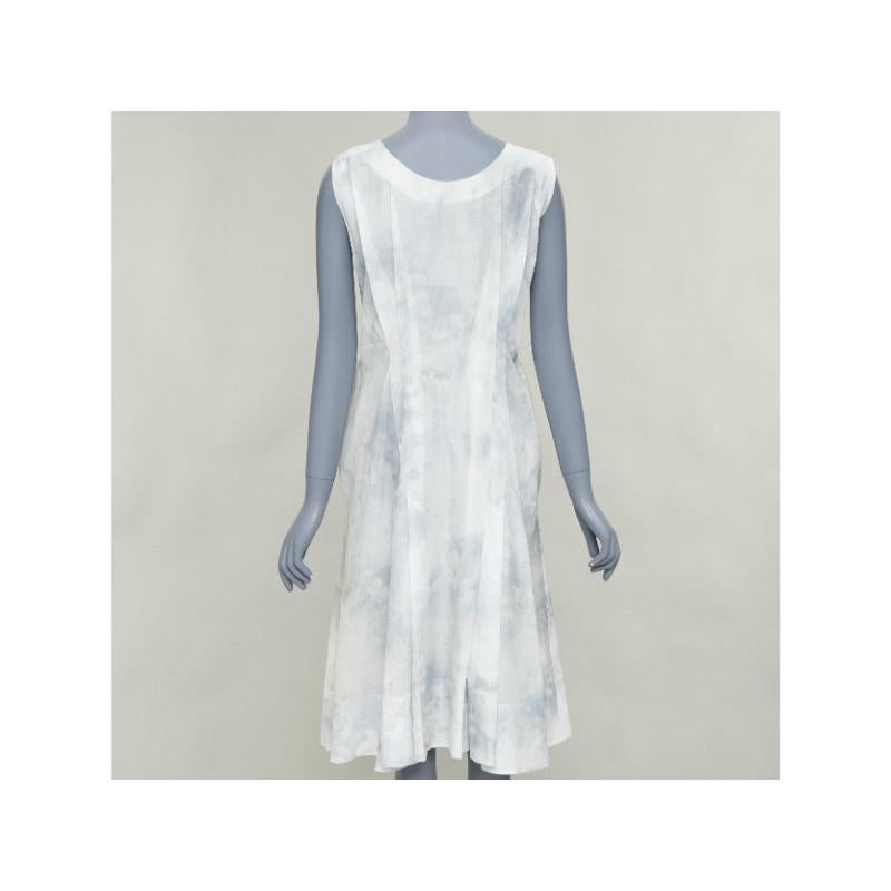 Donna MARNI abito a strati in cotone tie dye bianco acciaio IT36 XXS in vendita