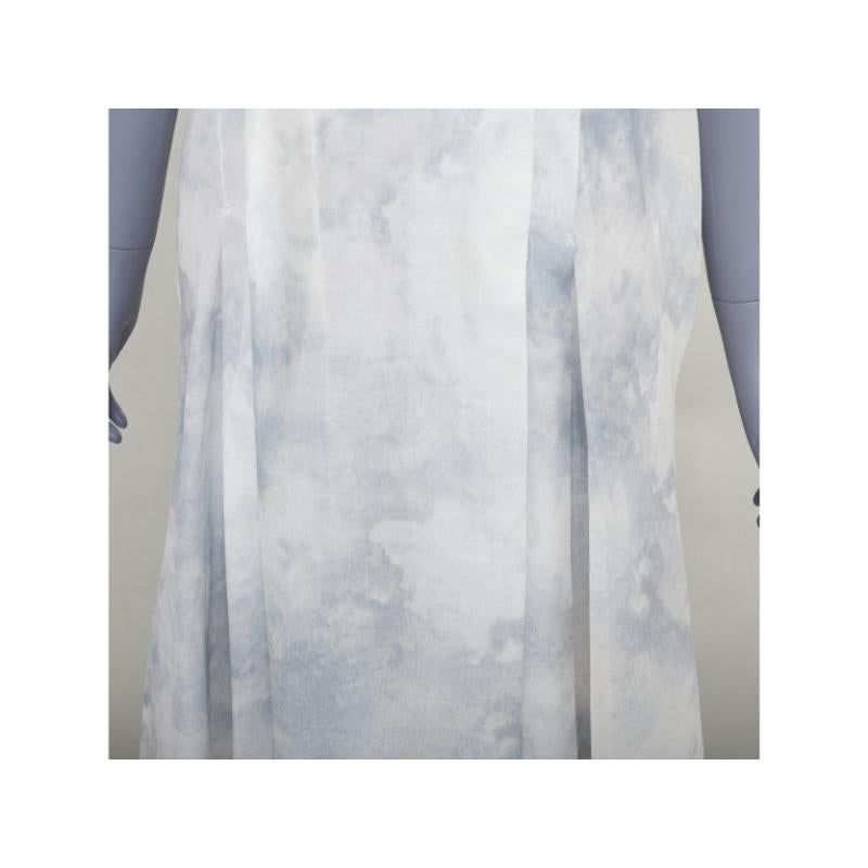 MARNI abito a strati in cotone tie dye bianco acciaio IT36 XXS in vendita 2