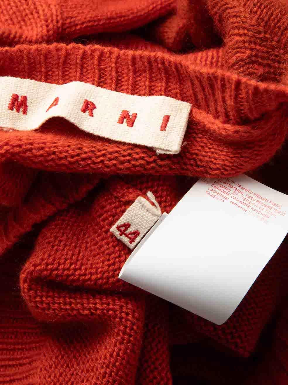 Marni Orange Cashmere Knit Ombré Shoulder Jumper Size L For Sale 1