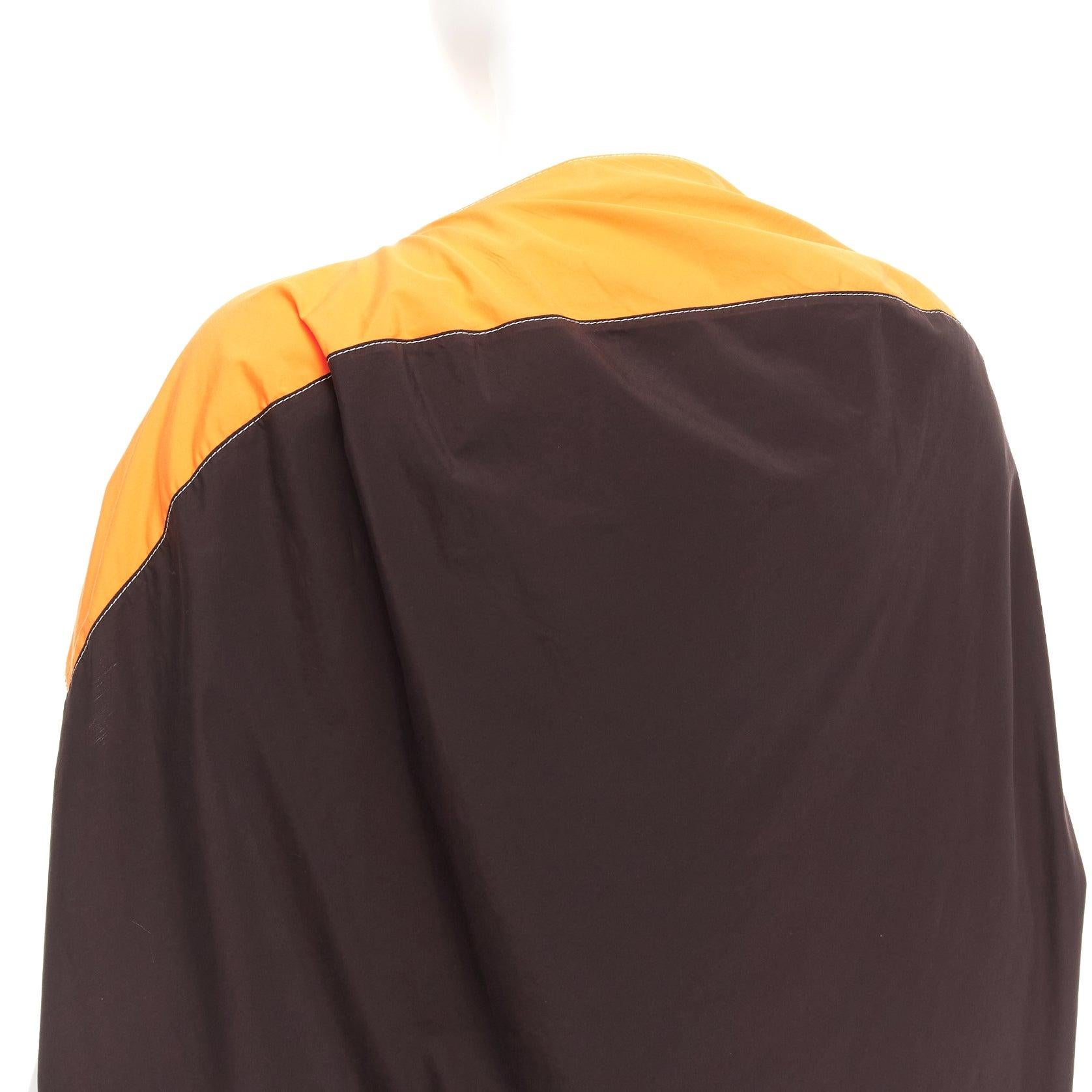 MARNI orange front brown cocoon back 3D cut mini dress IT36 XS For Sale 2