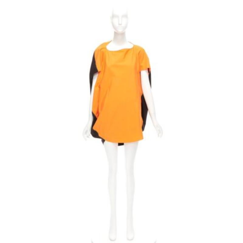 MARNI orange front brown cocoon back 3D cut mini dress IT36 XS For Sale 4
