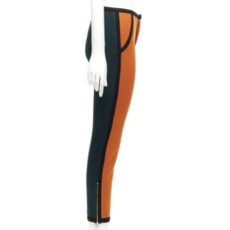 MARNI pantalon de jogging orange vert colorblock à passepoils noirs IT38 XS Bon état - En vente à Hong Kong, NT