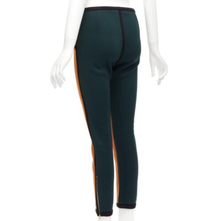 MARNI pantalon de jogging orange vert colorblock à passepoils noirs IT38 XS Pour femmes en vente
