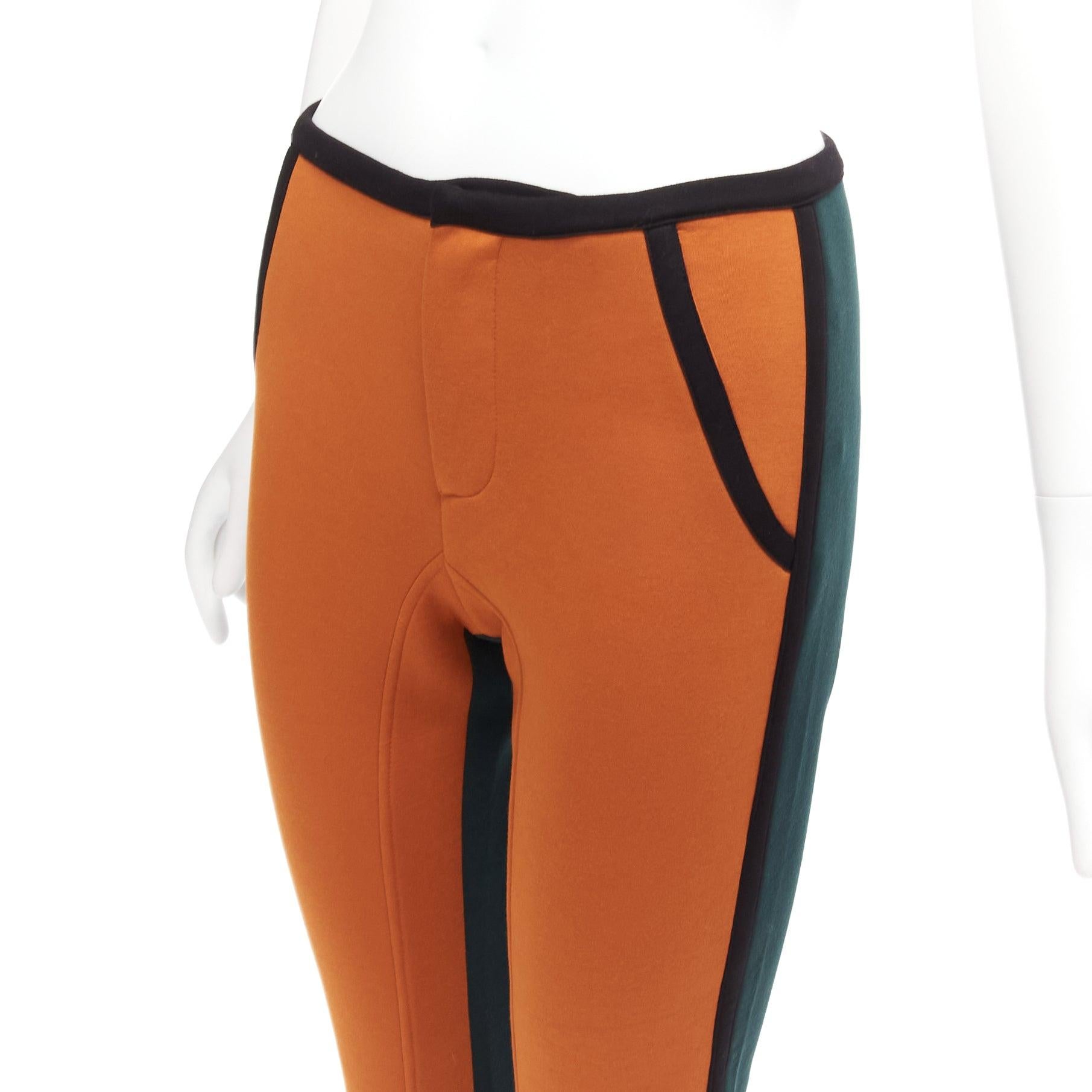 MARNI orange green colorblock black piping jogger pants IT38 XS For Sale 1