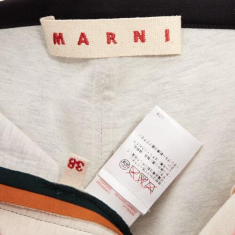 MARNI pantalon de jogging orange vert colorblock à passepoils noirs IT38 XS en vente 3