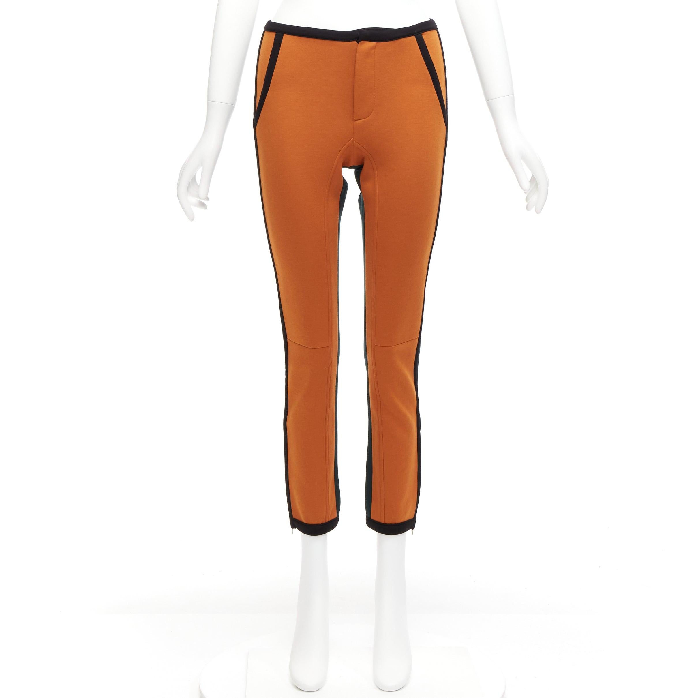 MARNI orange green colorblock black piping jogger pants IT38 XS For Sale 4