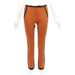 MARNI pantalon de jogging orange vert colorblock à passepoils noirs IT38 XS