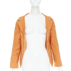 MARNI orange nylon blend notch lapel single breasted cropped blazer IT36 XXS