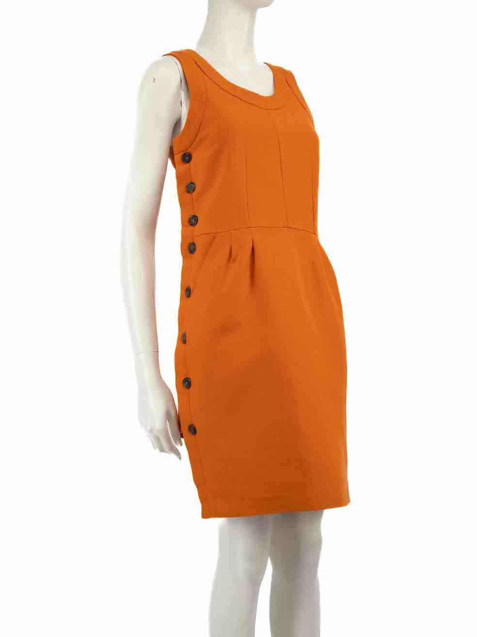 CONDITION is Very good. Hardly any visible wear to dress is evident on this used Marni designer resale item.
 
 
 
 Details
 
 
 Orange
 
 Cotton
 
 Knee length dress
 
 Sleeveless
 
 Round neckline
 
 Side button up closure
 
 2x Front side