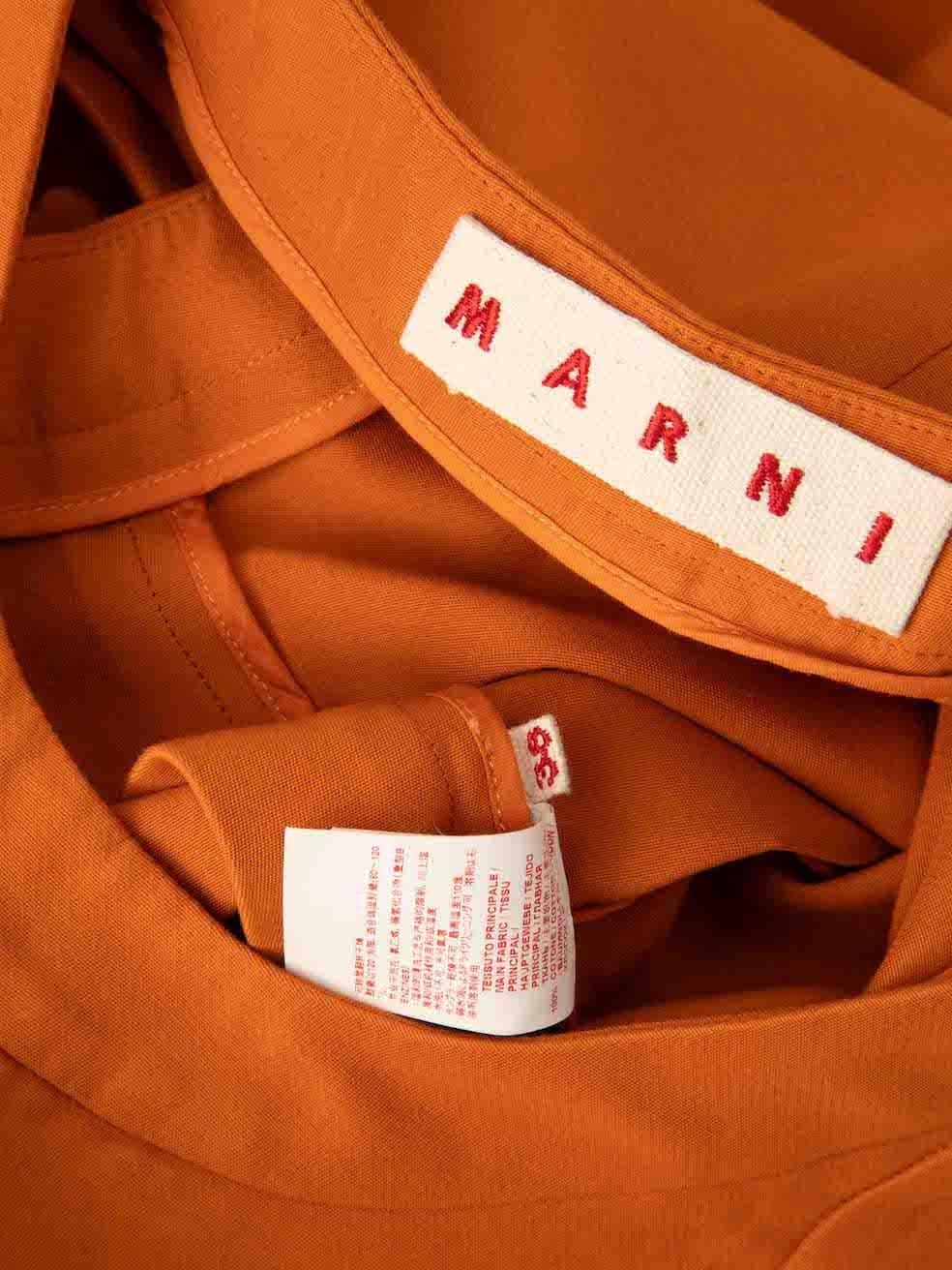 Women's Marni Orange Side Button Up Detail Dress Size XS For Sale