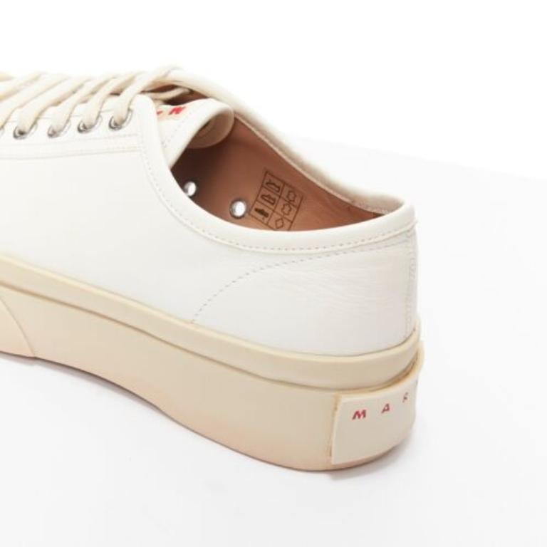 MARNI Pablo white leather chunky wide toe lace up low top sneakers EU36 For Sale 3