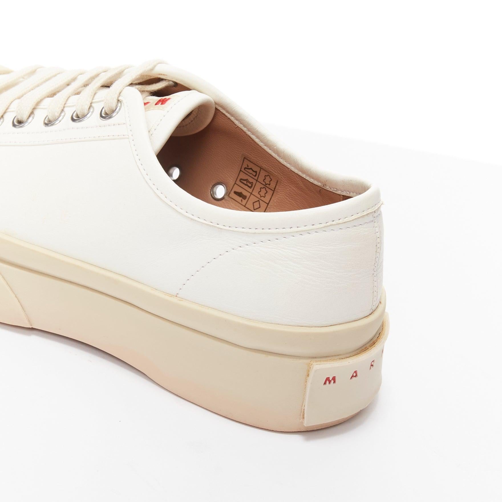 MARNI Pablo white leather chunky wide toe lace up low top sneakers EU36 For Sale 4