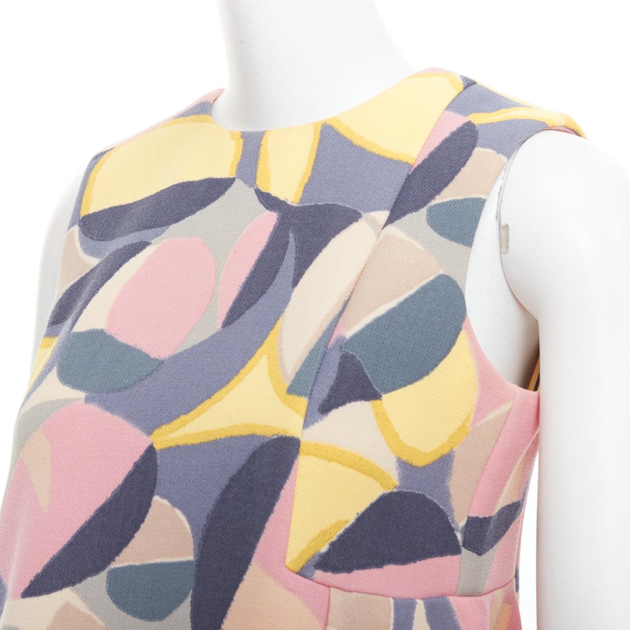 MARNI pastel multicolor abstract print asymmetric peplum top IT38 XS For Sale 2
