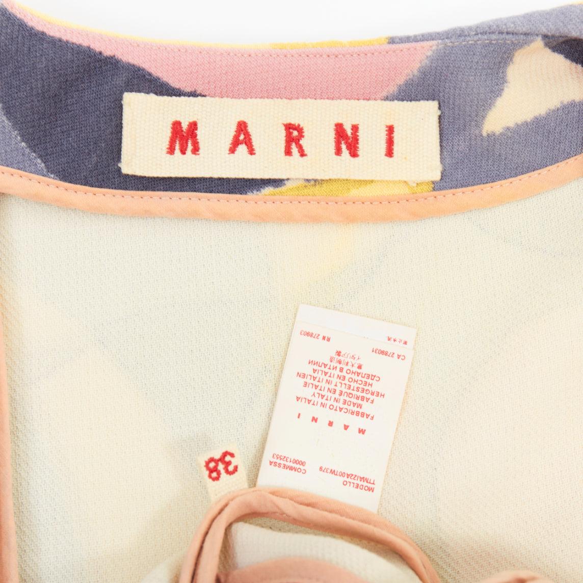 MARNI pastel multicolor abstract print asymmetric peplum top IT38 XS For Sale 3