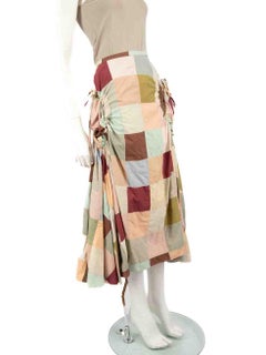Marni Patchwork Ruched Accent Midi Skirt Size S