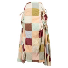 Marni Patchwork Ruched Accent Midi Skirt Size S